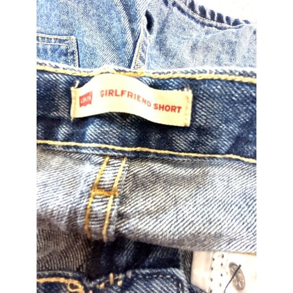 Levi’s Girls Shorts Jean 5 pocket Lace Hem Med Wash Size 10 R - Picture 4 of 7